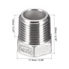 sourcing map Reducer Hex Bushing, 3/8 PT Male to 1/4