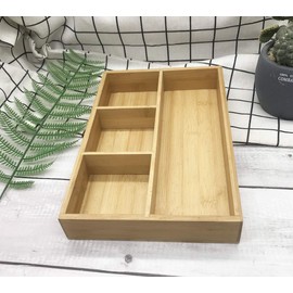 Bamboo Wooden Drawer Organiser Divider – Space Saving Multifunctional Draw Dividers for Makeup, Office, Bedroom and Kitchen Drawer Organiser Tray