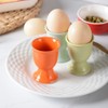 GSHLLO 2 Pcs White Ceramic Egg Serving Cups Egg Stand