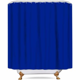NTETSN Classic Royal Blue Shower Curtain Washable Thicken Durable Polyester Fabric Set with Hooks, Weight Hem, 72 X 72 Inches, LHNT330-72