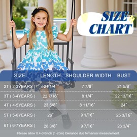 Little Bitty Toddler Girls Gradient Blue Dress – Sleeveless Princess Dress with Butterfly Print & Fly Sleeves Flowy Skirt for 4T