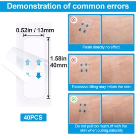 PAGOW 40PCS Face Lift Tape Invisible Instant Adhesive Lifter Bands Waterproof Ultra thin Makeup Strip for Neck Eye Breathable Hypoallergenic Double Chin Jowls Lifter Wrinkles Lifting Saggy Skin