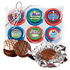 HAPPY BIRTHDAY - "COOKIE TALK" CHOCOLATE COVERED OREOS - 6 PACK