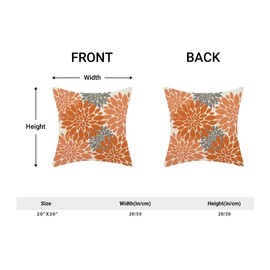 BETGINY Fall Decor Pillow Covers 20x20 Set of 2, Burnt Orange Dahlias Flowers Throw Pillow Covers Geometry Modern Linen Farmhouse for Couch Sofa Summer Home Outdoor Decor