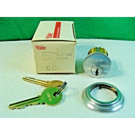 Yale Mortise Cylinder Lock 1152 1-1/4 US26D 2-Keys Satin NIB NOS Key-GC Scovill