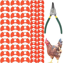 Pinless Peepers for Chickens, 61 Pcs Anti-Pecking Goggles with Pliers, Chicken Blinders and Plier Tool, Chicken Glasses Pheasant Poultry Blinders Spectacles (30 Pcs Large and 30 Pcs Middle with Plier)