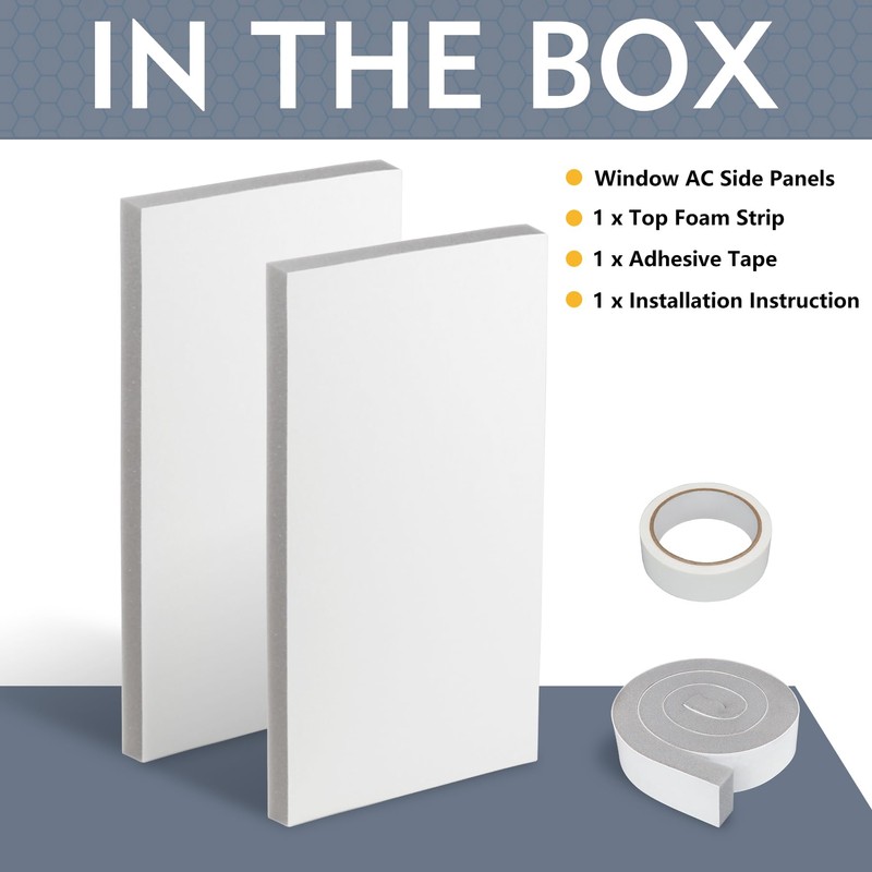 Flamorrow Window Air Conditioner Side Foam Panels, Indoor Window Air
