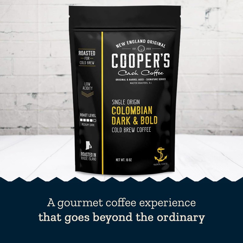 Colombian Dark Roast, Single Origin, Gourmet Organic Cold Brew Coffee