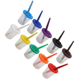 AIXXCUVQ Mess-Free Painting Cups With Lids For Kids Set Of 10 Inspire Creativity Versatile Applications Paint Cups