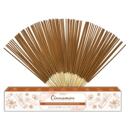 Organic-Natural-Non-Toxic-Cinnamon-Incense-Sticks (86 Agarbatti Sticks) | 75 Minutes Long Lasting Burn for Positive Vibes, Relaxation, Aromatherapy, Air Purification, Meditation, Protection