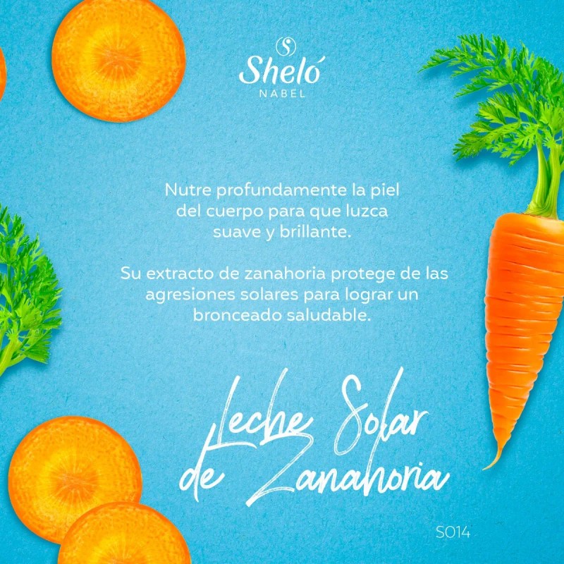 Crema Leche Solar Zanahoria Bronceado Corporal Shelo