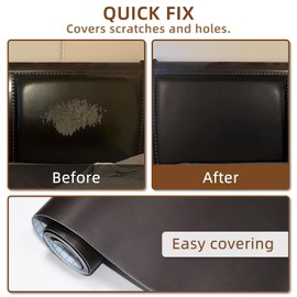 CHEIGHY Leather Repair Patch for Couches Self-Adhesive Leather Repair Tape kit for Furniture Sofa Vinyl Car Seats Couch Chairs Shoes Down Jackets (Brown, 17X79 inch)