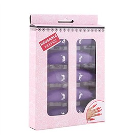 YARUIE Professional 10pcs Durable Reusable Plastic Nail Art Polish Soak Off Remover Wrap Cleaner Clip Cap Tool (Purple)