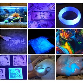 DARKBEAM UV 365nm Light Flashlight 2 Packs Wood's lamp Blacklight LED Portable Mini Handheld Torch Detector for Dog Urine Pet 370nm Anti-counterfeiting Identification, Resin Curing