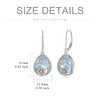 enjoylifecreative Daisy Flower Moonstone Earrings 925 Sterling Silver Flower Filigree