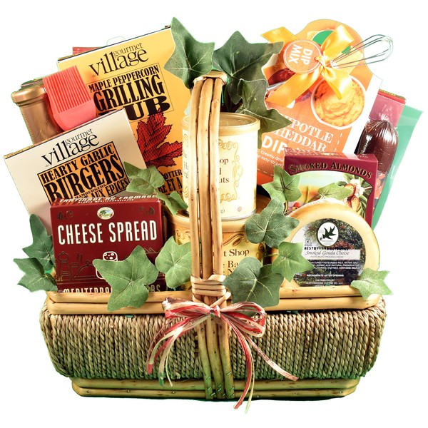 Gift Basket Village Holiday Grill-Master Gift Basket with Rubs, Sauces and Snacks to Eat While The Grill Heats Up, 9 Pounds