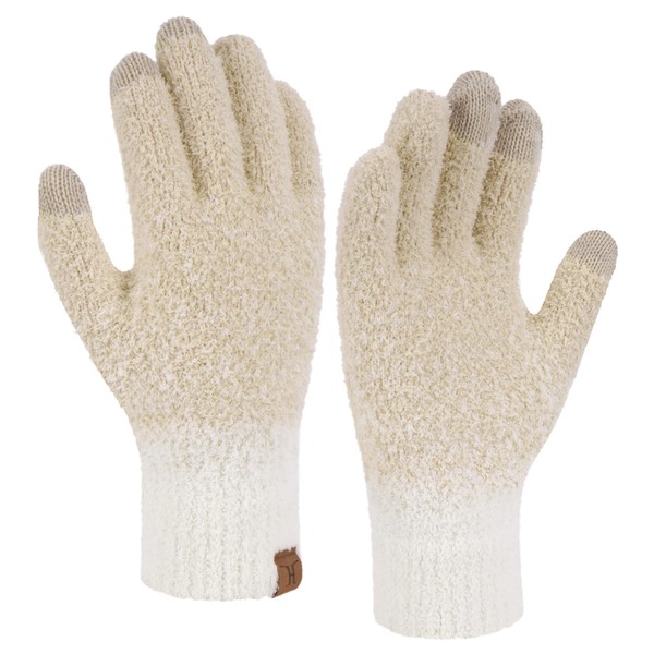 Womens Winter Warm Fuzzy Touchscreen Gloves Knit Jacquard Fluffy Thermal