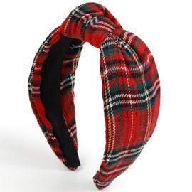 Christmas Headbands for Women Plaid Headbands for Women Knotted, Fashion Holiday Women Headbands for Hair Christmas Outfits Hair Accessories for Women