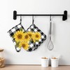 MIFSOIAVV Sunflower Black White Buffalo Plaid Oven Mitts and Pot