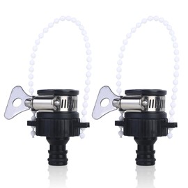 lvzhen 2Pcs Hose Tap Connector | Round ø 20mm-24mm Universal Mixer Kitchen Tap Hose Connector | Adjustable Stainless Steel Collar Garden Tap Connector for Hose Pipe