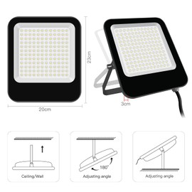 Tayire 100W LED Spotlight, 10000LM Super Bright LED Outdoor Floodlight 6500K Cool White Security Lighting for Stadiums, Factories, Parking, Garage, Garden