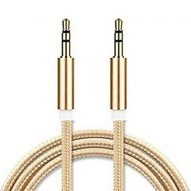 SELLERTREE 1m Gold-Plated 3.5mm Male-to-Male Auxiliary Audio Cable for Smartphone, Tablet, Car Audio, Home Stereo, Headphone, Speaker