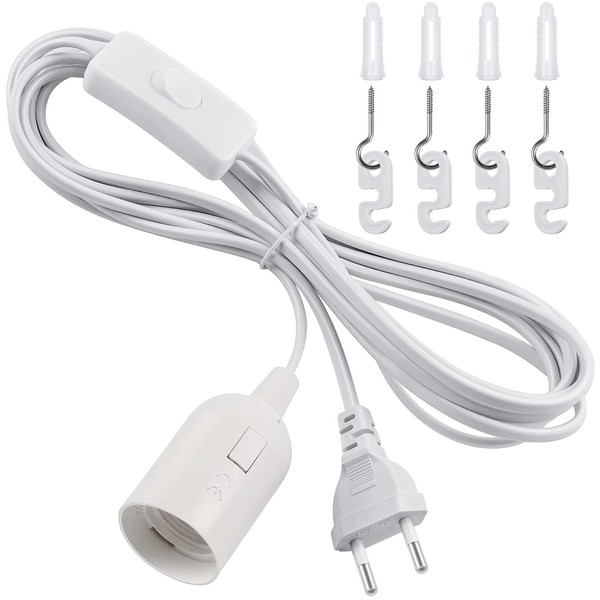 DiCUNO DiCUNO E27 Lampenfassung mit Schalter, E27 Lampensockel mit 4M