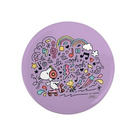 CafePress Snoopy Skating To Music Magnet 2.25" Round Magnet, Refrigerator Magnet