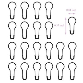 Floranea 100 Pcs 0.8 Inch Safety Pins Bulb Guard Metal Small Calabash for Knitting Stitch Markers Sewing Quilting DIY Clothing Craft Making Home Accessories (Black)