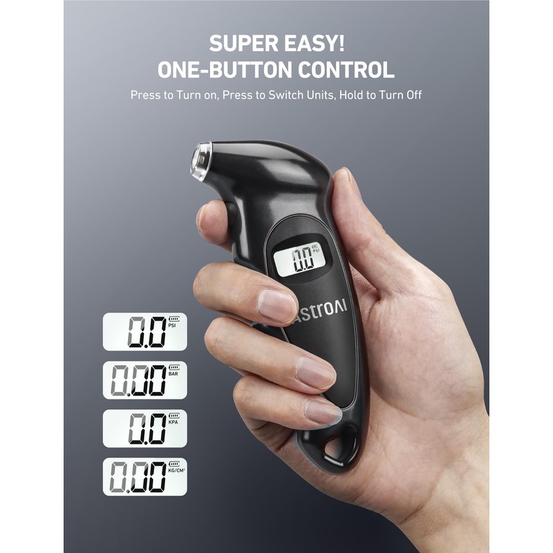 Astroai Digital Tire Pressure Gauge With Replaceable Aaa Batteries, 15