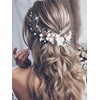 Evlry Hochzeit Blume Haar Rebe Silber Perle Braut Haarranken Blatt