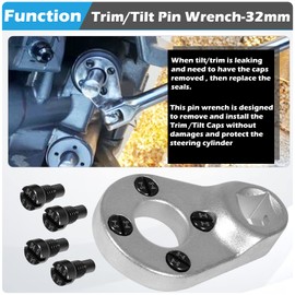 Trim/Tilt Pin Wrench AMT0006-32mm x 4.5/4mm Remove Trim Tilt Caps on Hydraulic Cylinders for Yamaha Suzuki Johnson Evinrude, for Honda Outboards