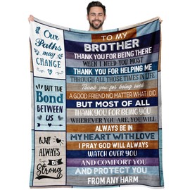 Ekpvgit Christmas Blanket Gifts for Brother, Brother Gifts from Sister, Brother Birthday Gifts for Brother Adult, Best Brother Gift Ideas, Big Brother Gifts for Christmas Graduation Blanket 50"x60"