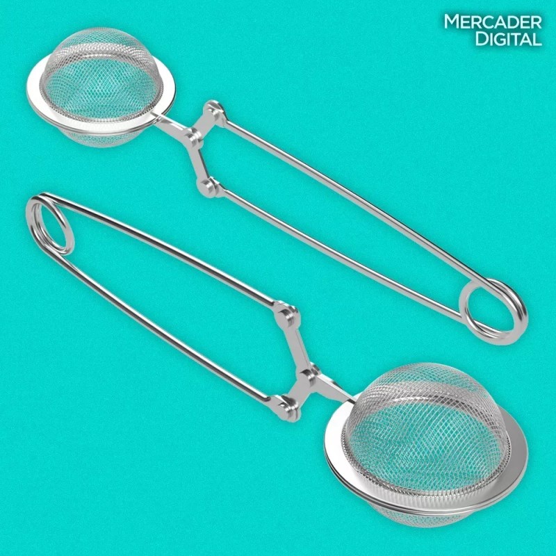 Mercader Digital 2 Pzs Infusor Té Pinza Bola Filtro Malla