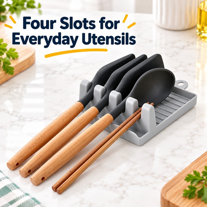 Kitchen Spoon Holders Fork Spatula Rack Shelf Organizer Plastic Chopsticks