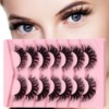 MOTIBACK Eyelashes - 7 Pairs of Realistic Manga Lashes, Soft Lashes for Everyday Use, Perfect for Cosplay and Party Looks, Russian Strip Lashes for Dramatic Eyes (Fluffy)