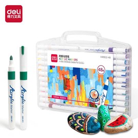 Acrylic Paint Markers 64 Colors, Fine Tip Paint markers, Art Supplies, Coloring Markers, Portable Packaging, Art Supplies, Creative Coloring Supplies:_48 Colors