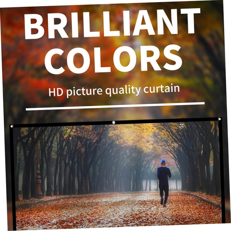 KONTONTY Portable Crease Projector Screen Foldable Movie Screen for Indoor