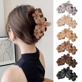 Gift4u Hawaiian Flower Hair Clips for Women, No-Slip Preppy Flower Claw Clips for Thick Thin Hair, Beach Hair Accessories for Women Girls,mother's day gifts (Neutral)
