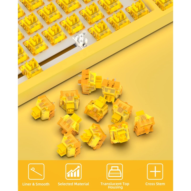 MAGIC-REFINER x Banana Yellow Switches for Mechanical Keyboard DIY, 38gf