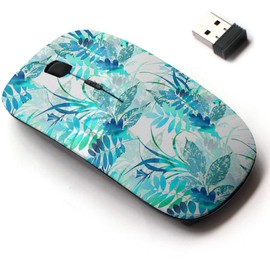 2.4G Wireless Mouse with Cute Pattern Design for All Laptops and Desktops with Nano Receiver - Floral Mosaic Pattern Design