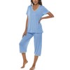 JINSHI Women's Loungewear Sets Simple Sleep Tops with Loose Fit