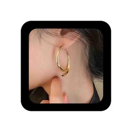 Vacaonio Minimalist Cross Curved Dangle Earrings Long Curved Bar Drop Earrings Gold Curved Ear Jacket Earrings Curved Ear Cuffs Earrings Polished Curved Earrings Jewelry for Women