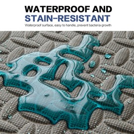 9 Tiles Interlocking Foam Mats 0.4inch Thickness Foam Floor Mats for Home Gym, Fitness, Exercise Surface Protection EVA Foam Floor Padding with Border for Workout Equipment（Red）