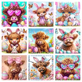 9 Pack Sublimation Prints SHIPS 24 Hours or Less! 20 Oz Skinny Tumbler Easter Highland Cow Designs