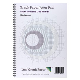 A4 Isometric Graph Paper 10mm 1cm, Jotter Pad 50 Portrait Pages, Wire Bound