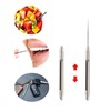 2 Pieces Portable Titanium Toothpicks Telescopic Keychain Toothpicks Metal Pocket