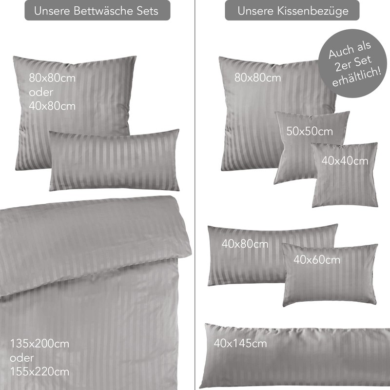Pure Label Mako Satin Damask Striped Cushion Cover 40 x