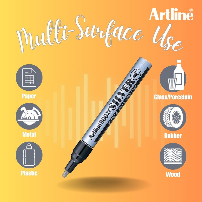Artline Paint Marker EK-900 XF - 2.3mm Bullet - Silver'