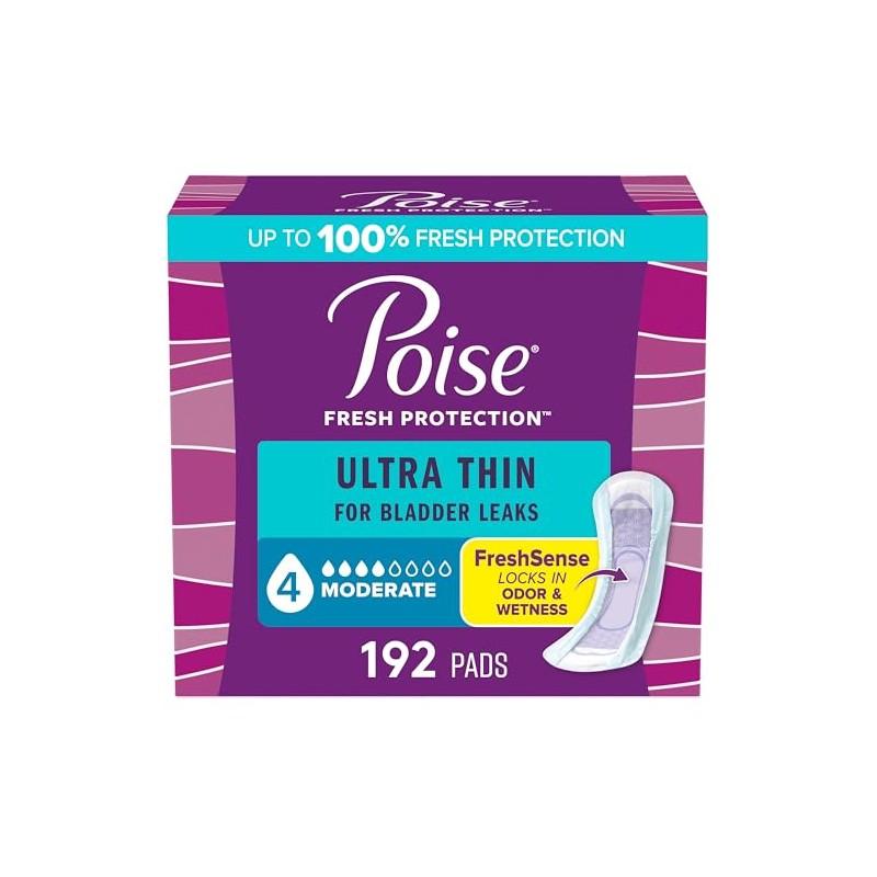 Poise Ultra Thin Incontinence Pads & Postpartum Pads for Bladder